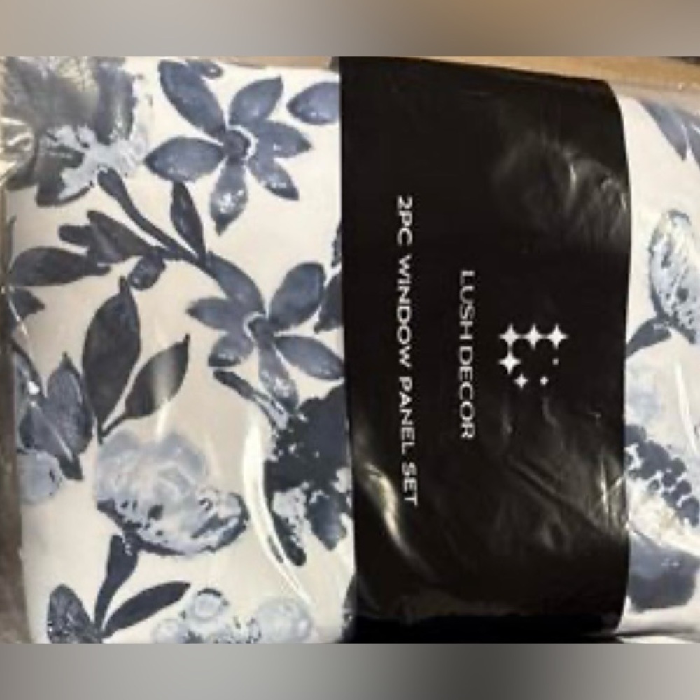 Lush Decor Tanisha Curtains Light Filtering Window Panel Pair Floral Vine Print - Picture 4 of 4